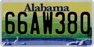 AL license plate 66AW380