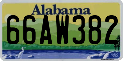 AL license plate 66AW382