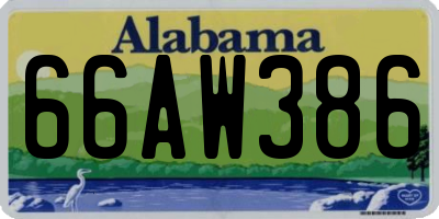 AL license plate 66AW386