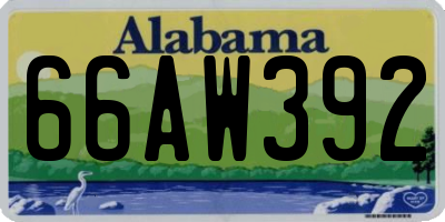 AL license plate 66AW392