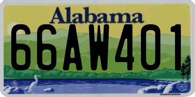 AL license plate 66AW401