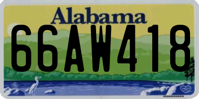 AL license plate 66AW418