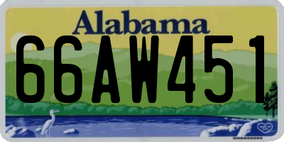 AL license plate 66AW451