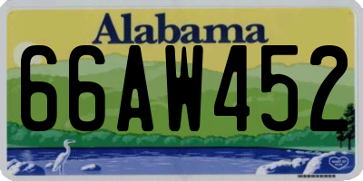 AL license plate 66AW452