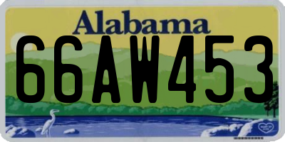 AL license plate 66AW453