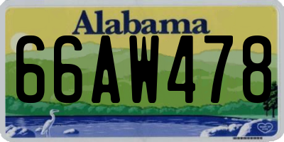 AL license plate 66AW478