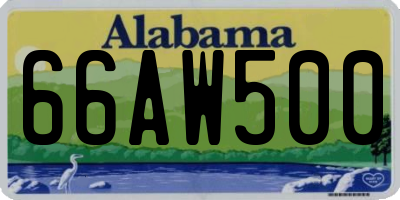 AL license plate 66AW500