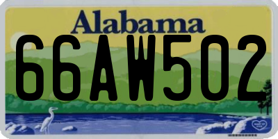 AL license plate 66AW502