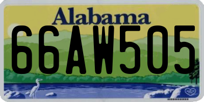 AL license plate 66AW505