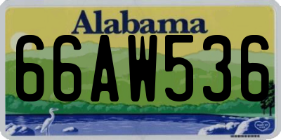 AL license plate 66AW536