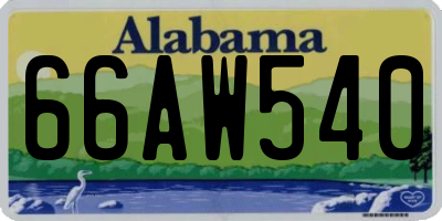 AL license plate 66AW540