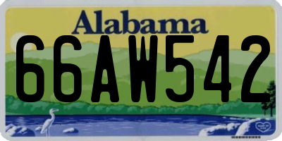 AL license plate 66AW542