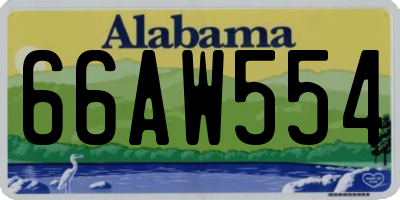 AL license plate 66AW554
