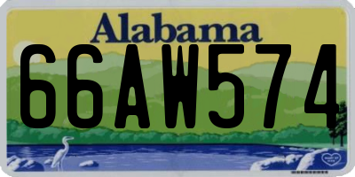 AL license plate 66AW574
