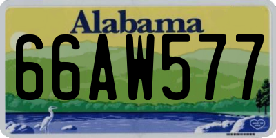 AL license plate 66AW577