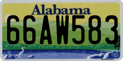 AL license plate 66AW583
