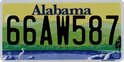 AL license plate 66AW587