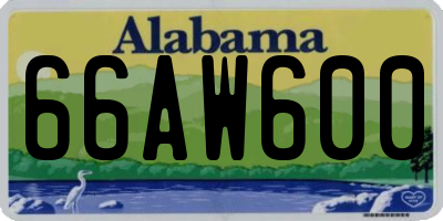 AL license plate 66AW600