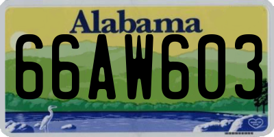 AL license plate 66AW603