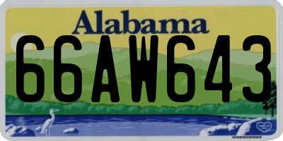 AL license plate 66AW643