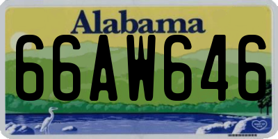 AL license plate 66AW646