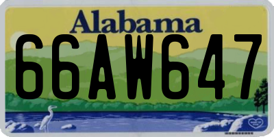 AL license plate 66AW647
