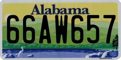 AL license plate 66AW657