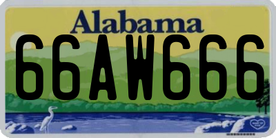 AL license plate 66AW666