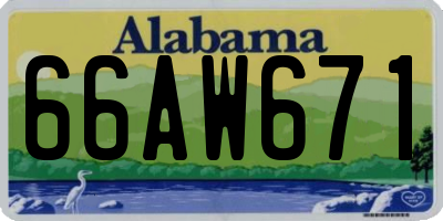 AL license plate 66AW671