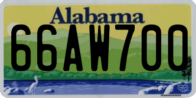 AL license plate 66AW700