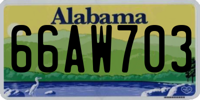 AL license plate 66AW703
