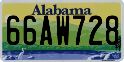 AL license plate 66AW728