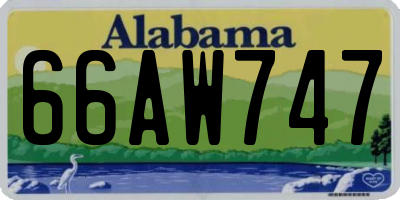 AL license plate 66AW747