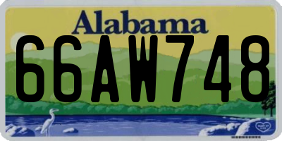 AL license plate 66AW748