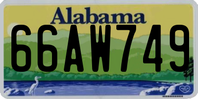 AL license plate 66AW749