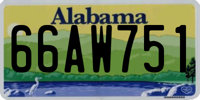 AL license plate 66AW751