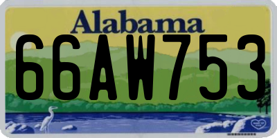 AL license plate 66AW753