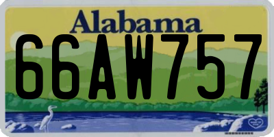 AL license plate 66AW757