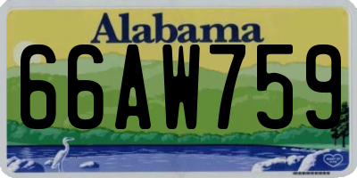 AL license plate 66AW759