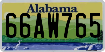 AL license plate 66AW765