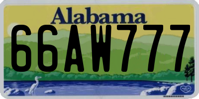 AL license plate 66AW777