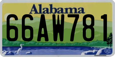 AL license plate 66AW781
