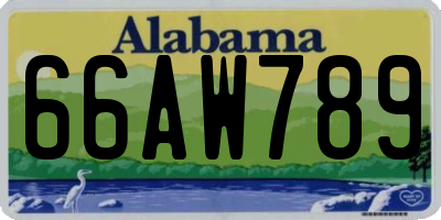 AL license plate 66AW789