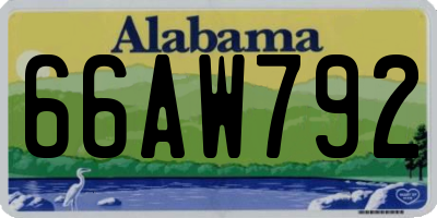 AL license plate 66AW792