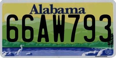 AL license plate 66AW793