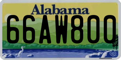 AL license plate 66AW800