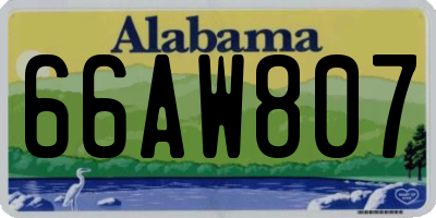 AL license plate 66AW807