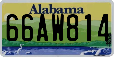 AL license plate 66AW814