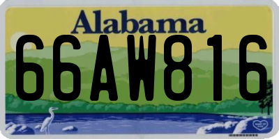 AL license plate 66AW816