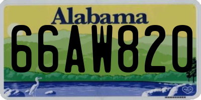 AL license plate 66AW820